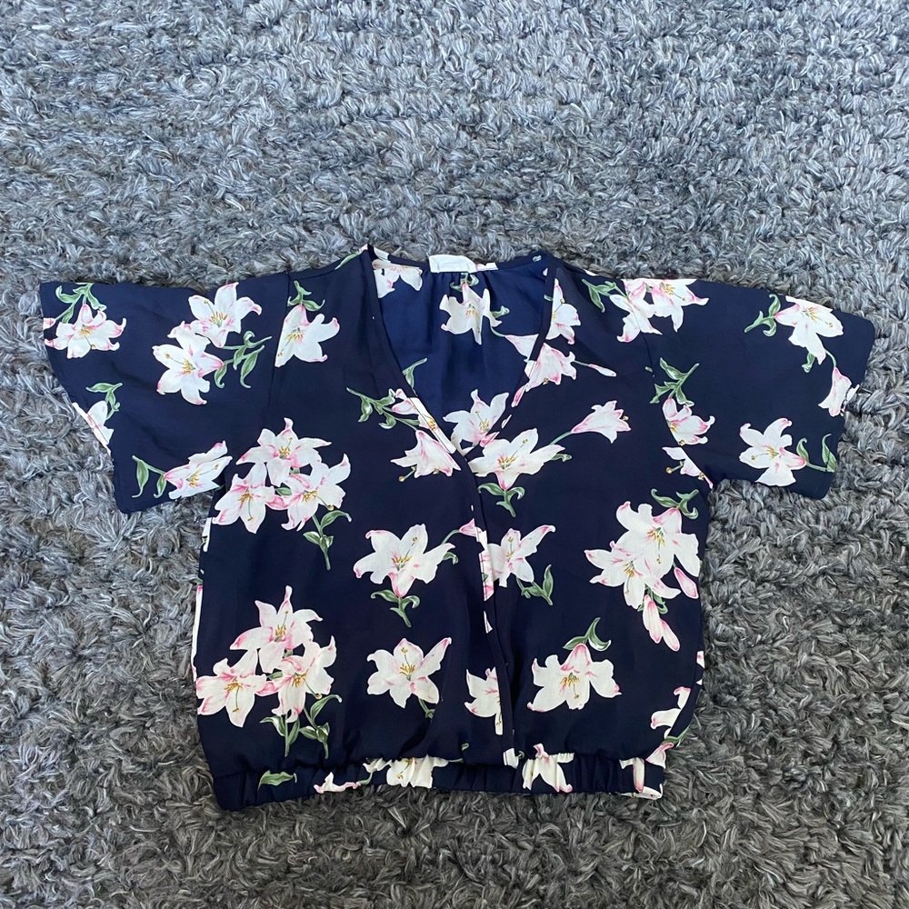 Chiffon Floral Crop Blouse